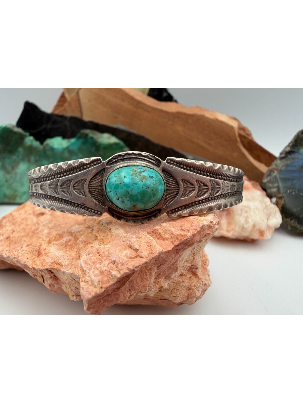 Vintage Native American Sterling Silver Cuff Bracelet